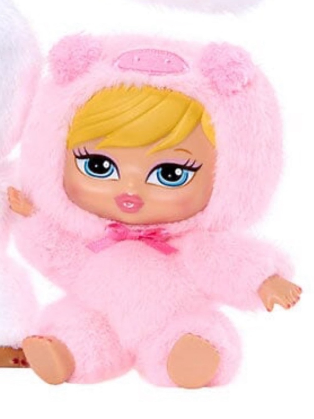 Plush Baby Doll in Pink Bear Outfit - Soft Cuddly Kids Toy